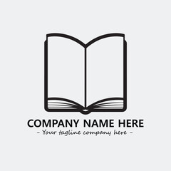 Book illustration black and white for logo company vector image
