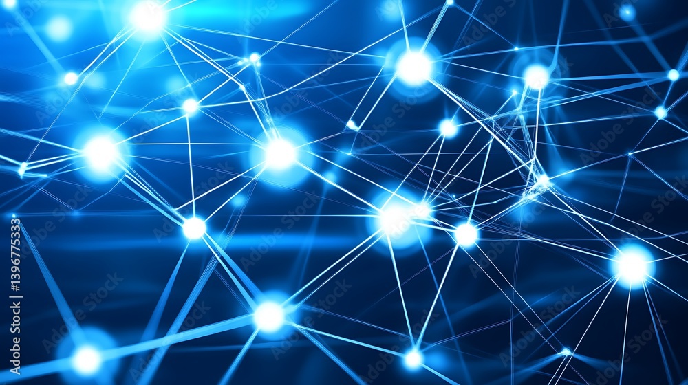 Aufkleber abstract representation of interconnected nodes and lines illustrating digital technology and data f