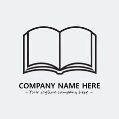 Book illustration black and white for logo company vector image
