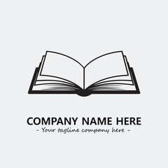 Book illustration black and white for logo company vector image
