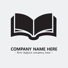 Book illustration black and white for logo company vector image
