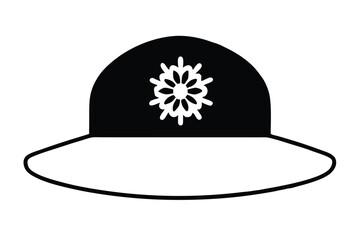 hat with snowflake vector icon