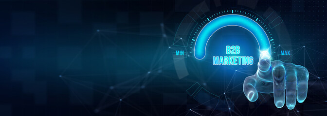 Business, Technology, Internet and network concept. B2B Business company commerce technology marketing concept. . 3d illustration