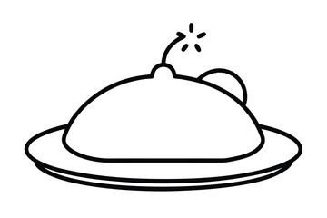 Christmas dinner plate vector icon