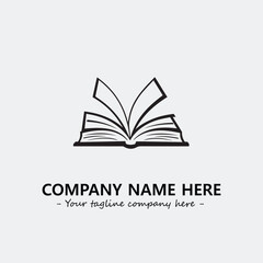 Book illustration black and white for logo company vector image
