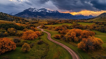 Autumnal Mountain Road