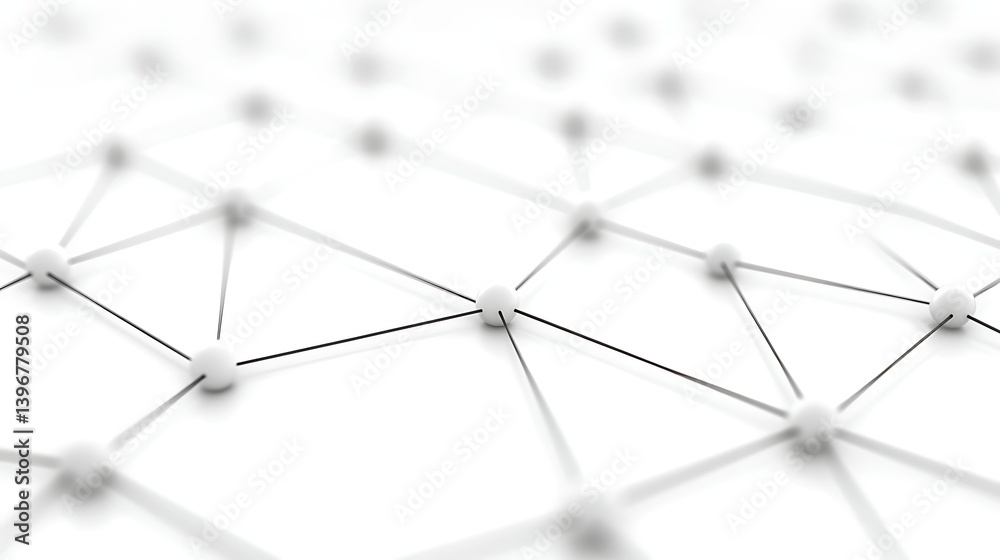 Aufkleber abstract representation of a connected network showcasing nodes and lines on a white background