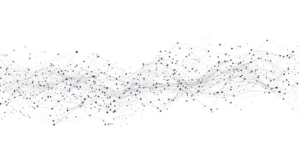 Abstract representation of a digital network with interconnected nodes and lines, illustrating data flow