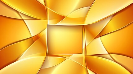 Obraz premium Abstract golden waves with a central square, creating a vibrant and dynamic background for design
