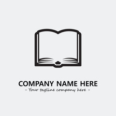 Book illustration black and white for logo company vector image
