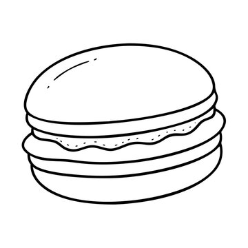 macaron icon, macaron line art - simple line art of macaron, perfect for macaron logos and icons