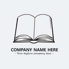 Book illustration black and white for logo company vector image
