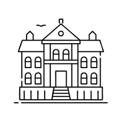 mansion icon, mansion line art - simple line art of mansion, perfect for mansion logos and icons