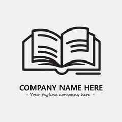 Book illustration black and white for logo company vector image
