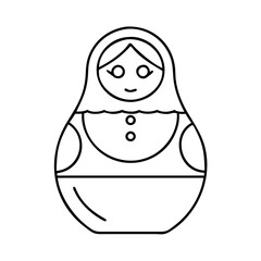 Obraz premium matryoshkadoll icon, matryoshkadoll line art - simple line art of matryoshkadoll, perfect for matryoshkadoll logos and icons