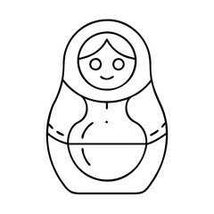 matryoshkadoll icon, matryoshkadoll line art - simple line art of matryoshkadoll, perfect for matryoshkadoll logos and icons