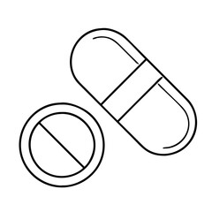 medicinepill icon, medicinepill line art - simple line art of medicinepill, perfect for medicinepill logos and icons