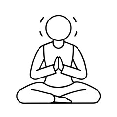 meditation icon, meditation line art - simple line art of meditation, perfect for meditation logos and icons