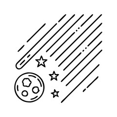 meteorshower icon, meteorshower line art - simple line art of meteorshower, perfect for meteorshower logos and icons