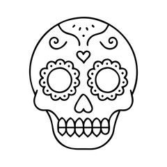 mexicansugarskull icon, mexicansugarskull line art - simple line art of mexicansugarskull, perfect for mexicansugarskull logos and icons