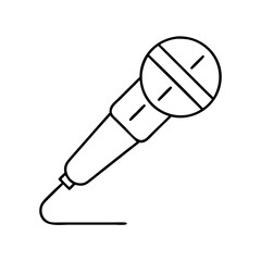 microphone icon, microphone line art - simple line art of microphone, perfect for microphone logos and icons