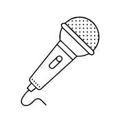 microphone icon, microphone line art - simple line art of microphone, perfect for microphone logos and icons