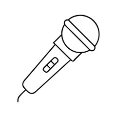 microphone icon, microphone line art - simple line art of microphone, perfect for microphone logos and icons