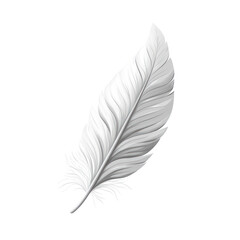 Obraz premium A detailed close-up of a pristine white feather showcasing its intricate texture against a plain background, ideal for nature themes