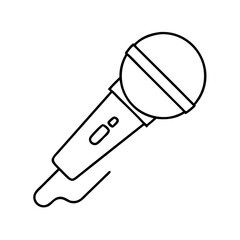 microphone icon, microphone line art - simple line art of microphone, perfect for microphone logos and icons