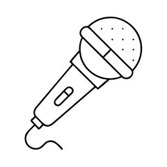 microphone icon, microphone line art - simple line art of microphone, perfect for microphone logos and icons
