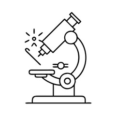 microscope icon, microscope line art - simple line art of microscope, perfect for microscope logos and icons