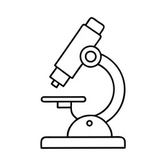 microscope icon, microscope line art - simple line art of microscope, perfect for microscope logos and icons