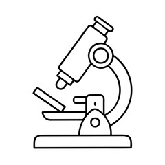 microscope icon, microscope line art - simple line art of microscope, perfect for microscope logos and icons