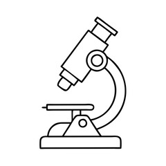 microscope icon, microscope line art - simple line art of microscope, perfect for microscope logos and icons