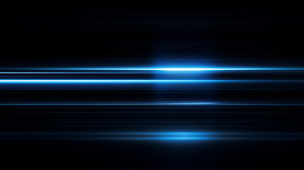 Futuristic Blue Light Streaks on Black Background