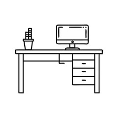 Fototapeta premium minimalistdesk icon, minimalistdesk line art - simple line art of minimalistdesk, perfect for minimalistdesk logos and icons