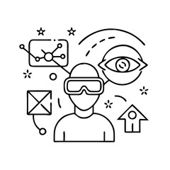 mixedreality icon, mixedreality line art - simple line art of mixedreality, perfect for mixedreality logos and icons