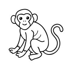 monkey icon, monkey line art - simple line art of monkey, perfect for monkey logos and icons