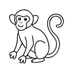 monkey icon, monkey line art - simple line art of monkey, perfect for monkey logos and icons