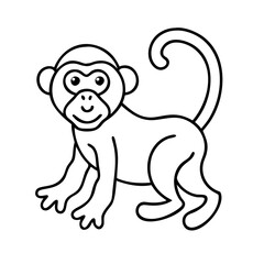 Fototapeta premium monkey icon, monkey line art - simple line art of monkey, perfect for monkey logos and icons