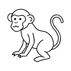 monkey icon, monkey line art - simple line art of monkey, perfect for monkey logos and icons