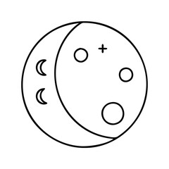 moon icon, moon line art - simple line art of moon, perfect for moon logos and icons