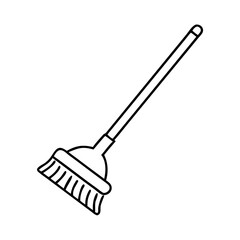 mop icon, mop line art - simple line art of mop, perfect for mop logos and icons