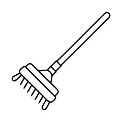mop icon, mop line art - simple line art of mop, perfect for mop logos and icons