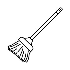 mop icon, mop line art - simple line art of mop, perfect for mop logos and icons