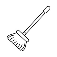 mop icon, mop line art - simple line art of mop, perfect for mop logos and icons