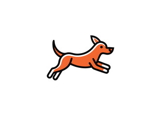 Cute dog jumping hand drawn Illustration