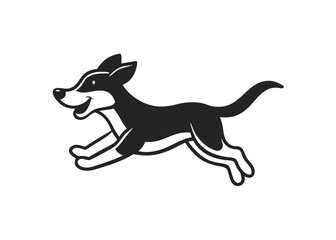 Jumping hand drawn Dog running cartoon vector illustration isolated on transparent background