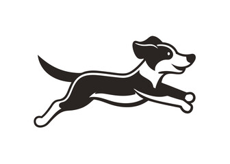 Jumping hand drawn Dog running cartoon vector illustration isolated on transparent background