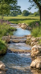 Stream through parkland